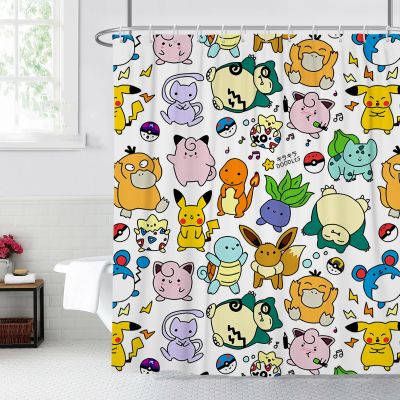 【CW】✤┇  Kawaii Cartoon Pikachu  Shower Curtains Polyester Curtain Partition Accessories