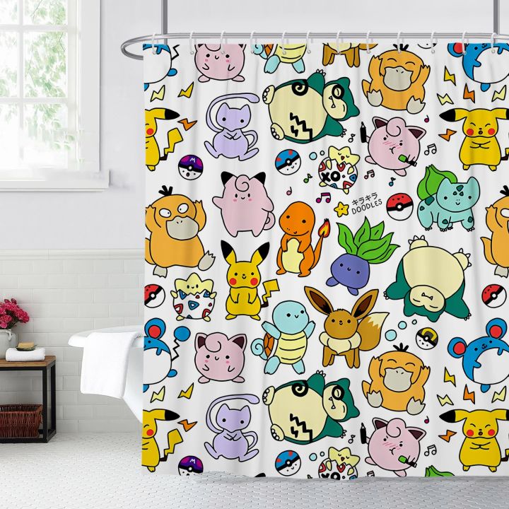 cw-kawaii-cartoon-pikachu-shower-curtains-polyester-curtain-partition-accessories