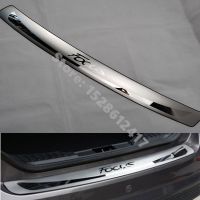 ♀ Car Stickers stainless Rear Door Bumper Protector sill plate Trunk Tread Plate Trim For Ford FOCUS Mk3 2009-2015 car accessories