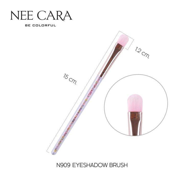 nee-cara-heart-brush-นีคาร่า-แปรงแต่งหน้า-แปรงอายแชโดว์แบบแบน-แปรงด้ามหัวใจ-แปรงขนนุ่ม-n909