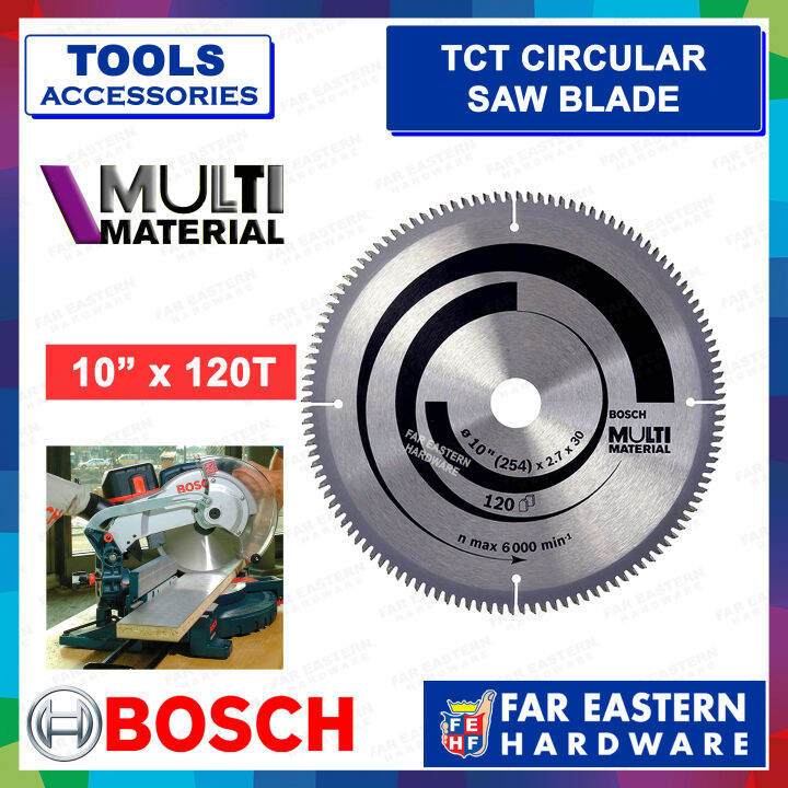 BOSCH TCT Circular Saw Blade 254mm 10" x 120T MultiMaterial for Miter Table Saw 203 RBAC