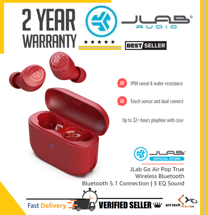 JLAB GO Air POP True Bluetooth 5.1 Wireless Earbuds IPX4 Sweat