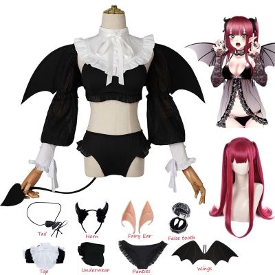✴ Marin Kitagawa Little Devil Cosplay Costume Anime My Dress-Up Darling Wings Black Sexy Demon Maid Uniform Ears Headband Tail