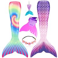 The Little Mermaid Tails Can Add Monofin Swimwear for Kids Adults Halloween Cosplay swimmable Bathing Suit Mermaid Costumes