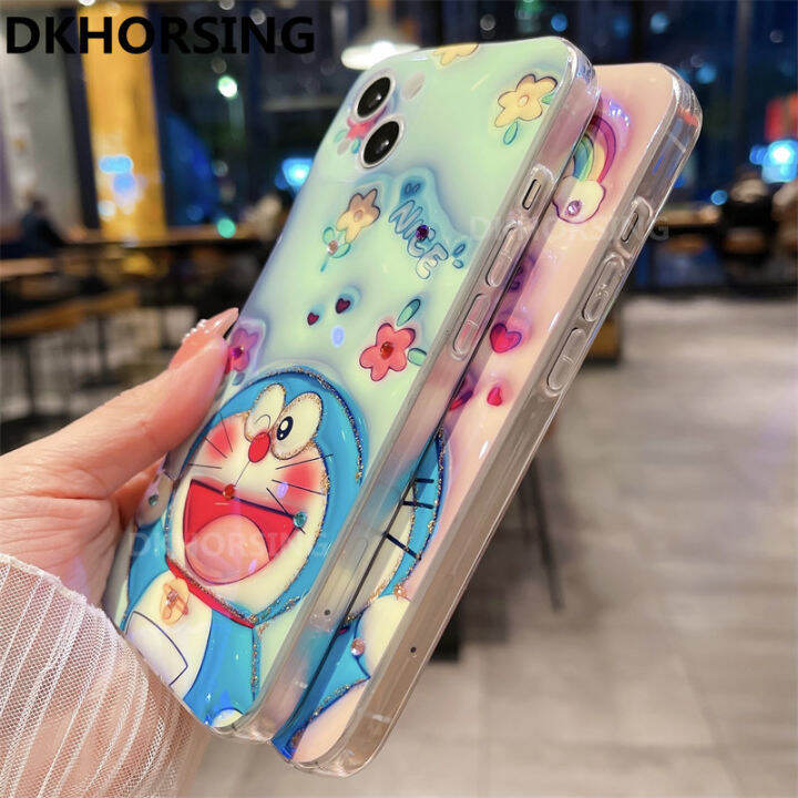 dkhorsing-เคสโทรศัพท์รูปการ์ตูน3d-ใหม่สำหรับ-realme-c53น่ารักลายโดราเอมอนเคสนิ่มซิลิโคนประดับพลอยเทียมบลูเรย์-realmec53-oppo-2023