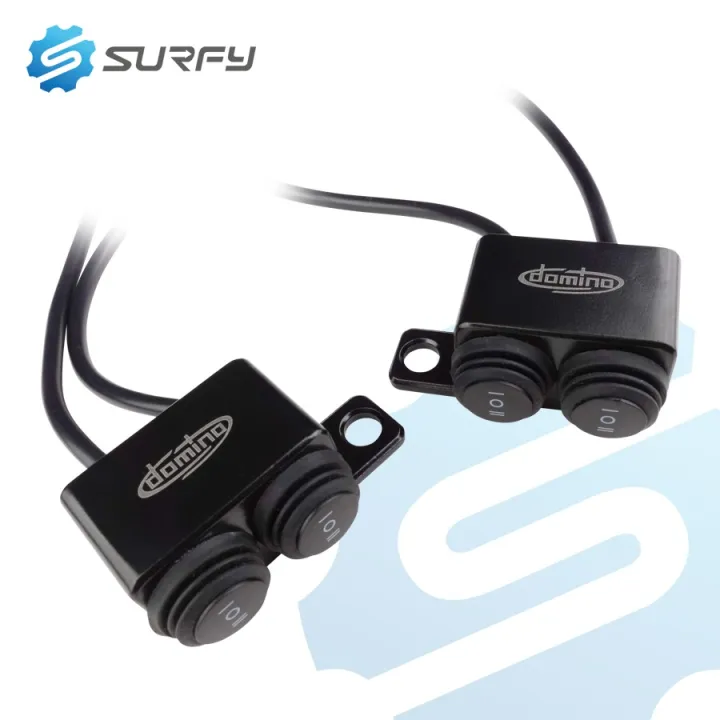 Domino Dual Tri Switch 3ways Switch Side Mirror Mount Surfy Motorcycle
