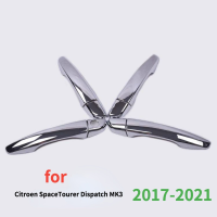 สำหรับ Citroen SpaceTourer Dispatch MK3 2017 2018 2019 2020ใหม่ Chrome Car Door Handle Cover Decor Trim สติกเกอร์อุปกรณ์จัดแต่งทรงผม