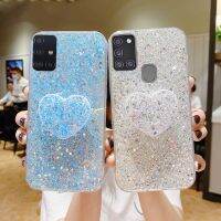 [On1ine 3C Digital} สำหรับ Samsung Galaxy A13 A32 A33 A53 A73 A20 A50 A52S A12 A11 A22 Luxury Shiny Glitter หัวใจรักกรณีซิลิโคนอ่อน