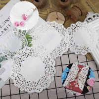 【CC】 100pcs 4.5-7.5inch Round Paper Doilies Tableware Mats Wedding Birthday Cone Wrap Supplies