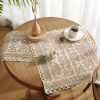 Lace decorative placemat Crochet hook Rectangular placemat Openwork flowers pads Table mats decoration