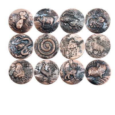 【CC】❃♞❄  Animals Collectible Coins Year Of The Tiger 2022 Chinese Culture Set Commemorative Medal