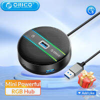 ORICO RGB ฮับ3.0 USB ชนิด C พอร์ตไฟชนิด C 5Gbps ความเร็วสูงหลาย Splitter OTG อะแดปเตอร์สำหรับคอมพิวเตอร์พีซีอุปกรณ์เสริม