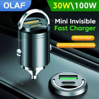 100W3 0W USB Pengecas Kereta PD QC3.0 Pengecas Cepat Mengecas USB C Pengecas Dalam Kereta untuk Xiaomi Samsung Mini Pengecas Kereta