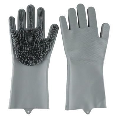Dishwashing Cleaning Gloves Silicone Brush Glove Household Scrubber  for Household Kitchen Clean Tools Safety Gloves