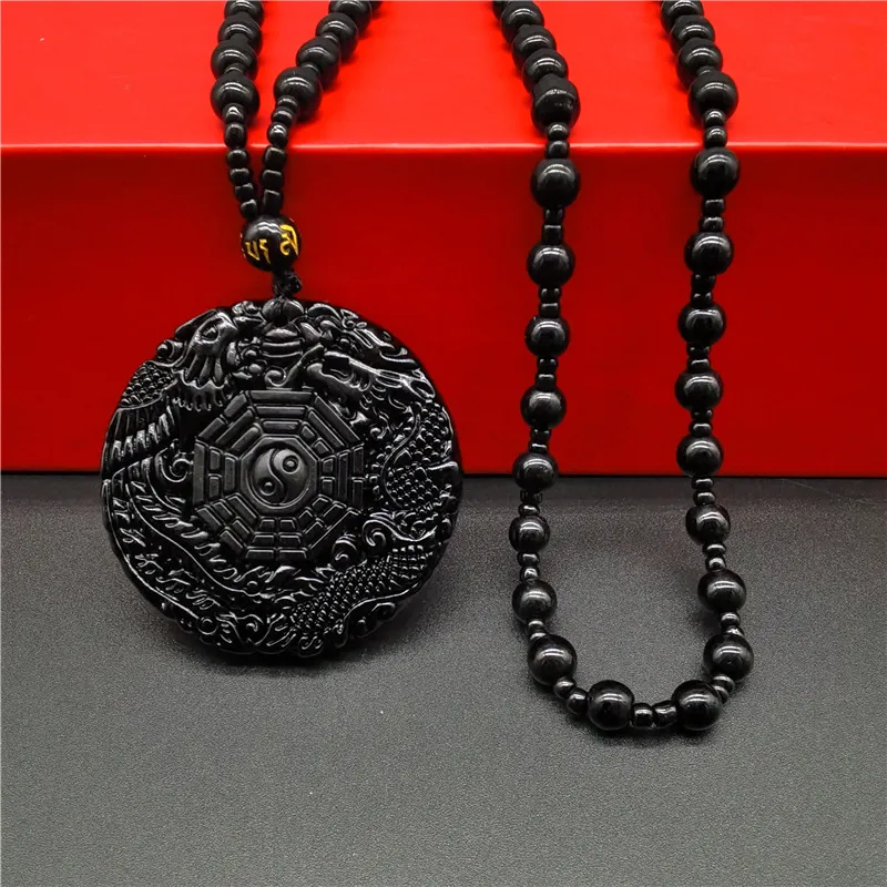 natural obsidian necklace