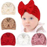 【YD】 Color Infant Bow Hat Elasticity Kids Knitted Headwear Newborn Soft Turban Caps Accessory