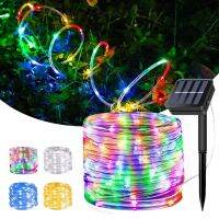 ✒✼ JeeYee 7M 12M Outdoor Solar Rope String Lights 8 Modes LED Copper Wire Fairy Light Waterproof Tube Lamp For Garden Wedding Patio Decor