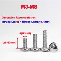 304 Stainless Steel Hexagon Socket Screw / Large Flat Head Screw / Mushroom Head Bolt M3M4M6M10 Nails Screws  Fasteners