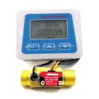 Digital LCD display Water flow sensor meter flowmeter totameter Temperature time record With G1/2 flow sensor Drop Ship