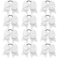 【CW】 12PCS 6 quot; Large Bows Elastic Hairbow for School College Cheerleading Teens Headwear Hair Accessories