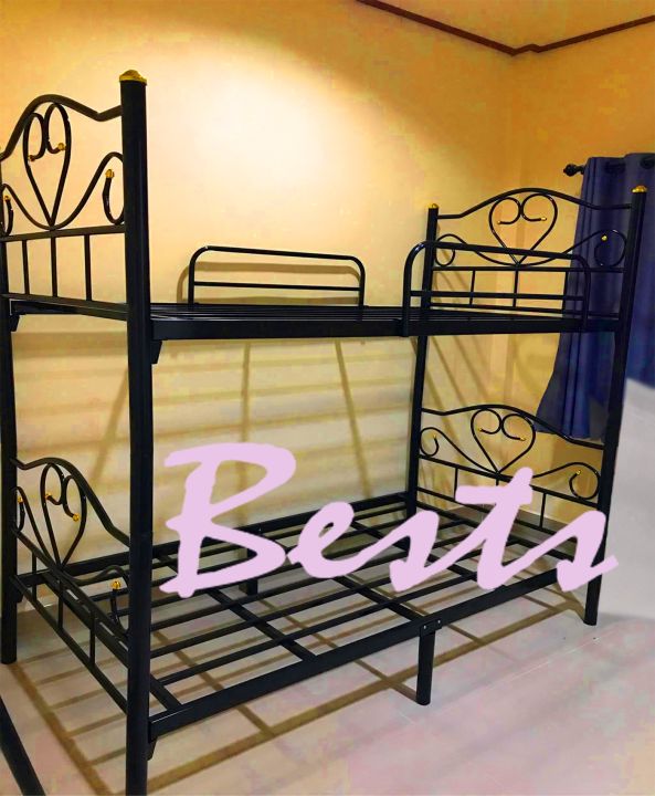 bests-เตียงเหล็ก-2-ชั้น-ขนาด-3-5-ฟุต-รุ่น-สีดำ-สามารถเเยกเป็นเตียงเดี่ยวได้