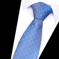 Tie For Men Gravatas Wholesale Silk Jacquard 7.5 cm Sky Blue Necktie Men Floral Suit Accessories Fit Business Ties