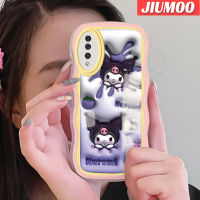 JIUMOO เคส A30s A50s กาแล็คซี่ปลอกสำหรับ Samsung 3D ลายการ์ตูนน่ารัก Kuromi กรอบกันกระแทกแบบใสนิ่มเคสมือถือโปร่งใสลายกล้องถ่ายรูปเก๋ไก๋เคสป้องกันซิลิกาเจล