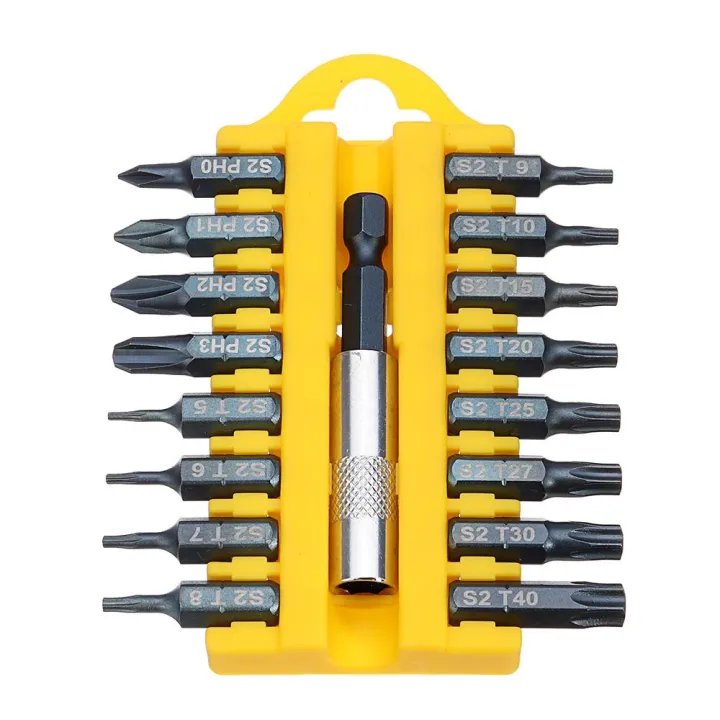 BROPPE 17Pcs 1/4 Hex Shank Screwdriver Bits Set Torx Phillips Electric ...