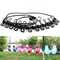 Portable Clothesline With 12 Clothespins Retractable Elastic Laundry Clothesline Stretchy Retractable Elastic Laundry rack new