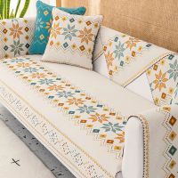 [DAZ Department Store] ที่ทันสมัย Jacquard โซฟาปกลื่นผ้าฝ้ายสากลเบาะผ้าที่นอนปกสี่ฤดูกาลตกแต่งบ้าน Chenille ที่เท้าแขนผ้าขนหนู