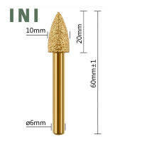 INI Diamond Grinding Burr Drill Bit Coarse Rotary Bits 6mm Universal Fitment Rotary Tool For Wood &amp; Stone Carving New