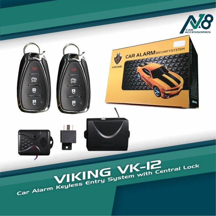 Viking VK12 Car Alarm with Remote with free Central Lock