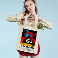 Le Corbusier Line Woman Nude Color Block Lady Shopping Bag Supermarket Travel Tote Handbag Casual Canvas Women Shopper Bags