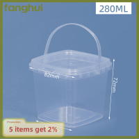 Fanghui Ember Plastik เก็บอาหารขนาด280มล. ขนาด500มล. พร้อมฝาและที่จับ