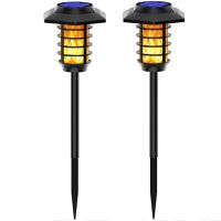 2 in 1 66 LED Solar Flame Light Flashlight Outdoor Solar Garden Light Flame/White Waterproof Torch Garden Lawn Spotlight