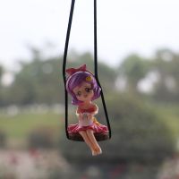 ☌♣♕ Creative Fashion Girl Car Pendant Vehicle Rearview Mirror Hanging Decoration Net Red Goddess Holding Ball Car Decoration Supplie