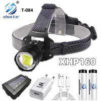 XHP160ที่มีประสิทธิภาพ LED ไฟหน้าตกปลาไฟหน้าโคมไฟแบบชาร์จไฟ Zoomable 3โหมดแสงสำหรับการเดินทางล่าสัตว์ฯลฯ