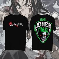 แฟชั่นใหม่ JOKER วัฒนธรรมสไตล์วินเทจผ้าฝ้ายหลวมพอดีผู้ชายเสื้อยืด J37 2023