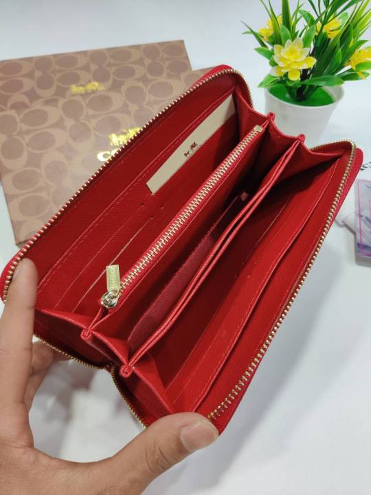 กระเป๋ากระเป๋าสตางค์-cc-สำหรับผู้หญิงใบยาวซิปรอบไซส์-7-5-นิ้วงานสวยพร้อมกล่อง