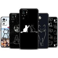 Funny Cute Cat Line Art Phone Case For Xiaomi Redmi Note 11 10 9 8 Pro 9S 8A 10S 11S Soft Cover For Redmi Note 8Pro 10Pro Fundas Electrical Safety