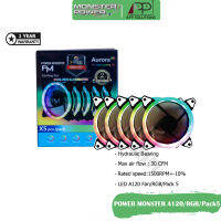 POWER MONSTER(พัดลมเคส)COOLING FAN A120 RGB/120mm/(Pack5 Remote)ประกัน1ปี-APP Solution