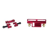 for WPL D12 1/10 Metal Upper Swing Arm Set Spare Red &amp; Metal Steering Group Assembly Steering Block Spare Red