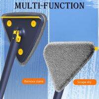 ﺴ☇♣ Upgrade Extendable Triangle Mops 360° Rotatable Squeeze Mop With Scraper Ceiling Window Floor Dusting Cleaning Mops Home Tools