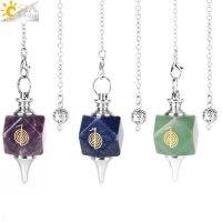 CSJA Reiki Spiritual Crystal Pendulum Natural Stone for Dowsing crystals Pendulums Divination Amethysts Pendant Pendulos H101