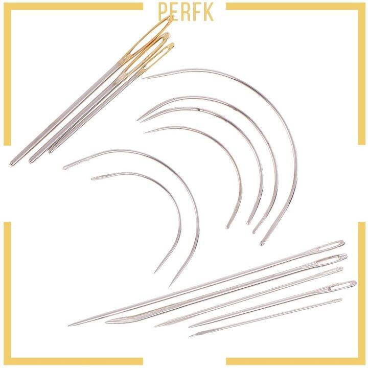 HEAVY DUTY 14PC REPAIR NEEDLES KIT Hand Sewing Darning Crafts Curved