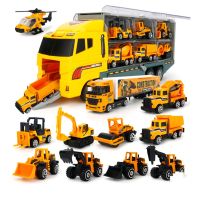 Transport Car Die-cast Construction Truck Vehicle Car Toy Set Vehicles In Carrier Truck Vehicles Toys Gifts For Boys And Girls