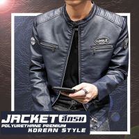 jacket biker แจ็คเก็ต ขี่มอเตอร์ไซค์ สายเท่ห์วินเทจ ผลิต จากหนัง pu high grade ไม่อมความร้อนใส่สบาย สินค้าสีกรมท่า