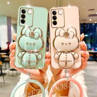 ปลอกโทรศัพท์มือถือเคสนิ่มลายการ์ตูนสำหรับ VIVO Y02A Y36 Y27 VIVOY78 5G 4G เคสโทรศัพท์มีที่วางขาตั้งกระจก VIVOV29 V29