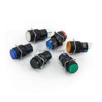 1Pc 16mm 220VAC 2(3A) 3Pin Self-reset and Self-locking Round Flat Button Switch Red Blue Green White Yellow Black  Power Points  Switches Savers