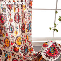 1PC Napearl Bohemian Style Printing Colorful Curtains Cotton And Linen Floral Curtains For Living Room And Bedroom